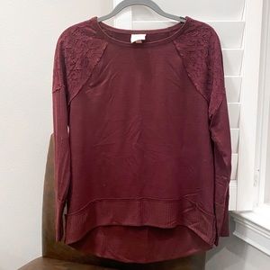 Maroon Knox Rose Sweater